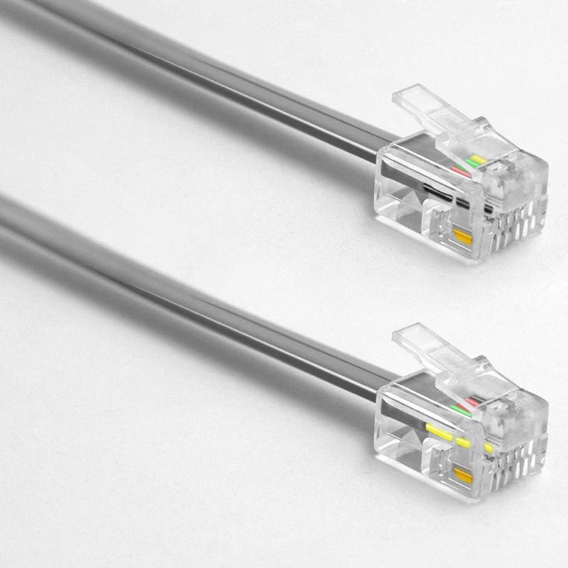 NECABLES 3Pack Phone Cord 2ft Telephone Cord Phone Cable RJ11 6P4C Male to Male for Landline and Fax - 2 Feet - Image 2